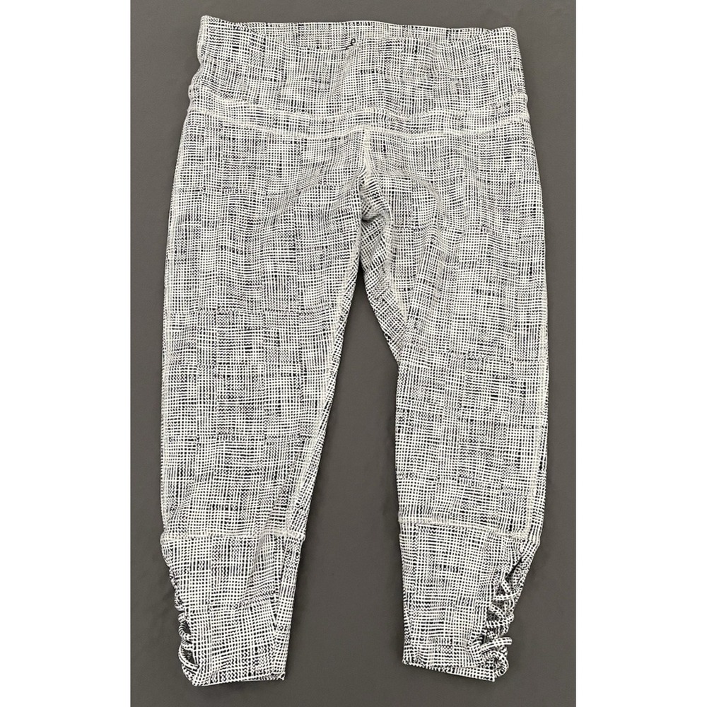 Prana Deco Yoga Crop Pants Women's Medium White/ Black Performance Athleisure